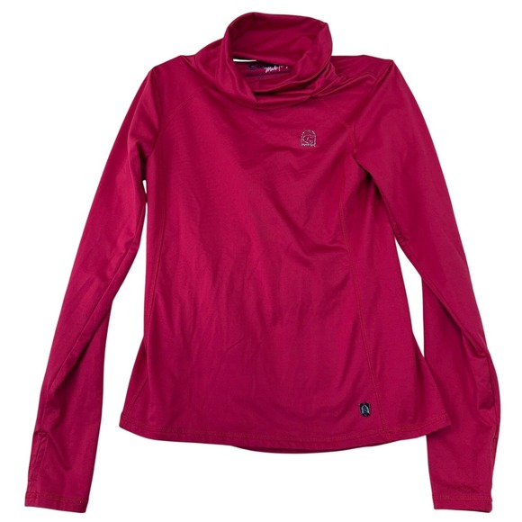 Cavallo Tops - Cavallo Ruby Red Equestrian Base‎ Layer Top Cowl Neck Long Sleeve Women Size 8